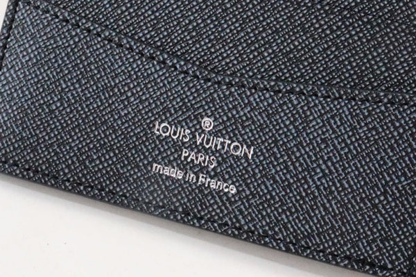 LV Logo Slender Wallet Black Blue Monogram Canvas 182771