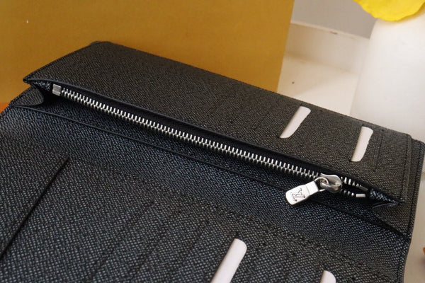 Portafoglio LV Logo Brazza in tela floreale monogramma verde scuro 182774