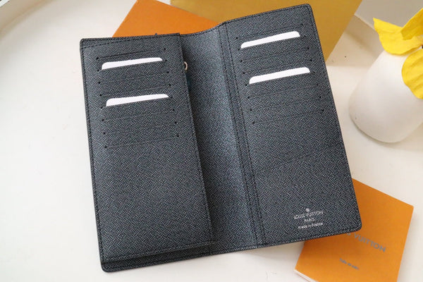 Portafoglio LV Logo Brazza in tela floreale monogramma verde scuro 182774