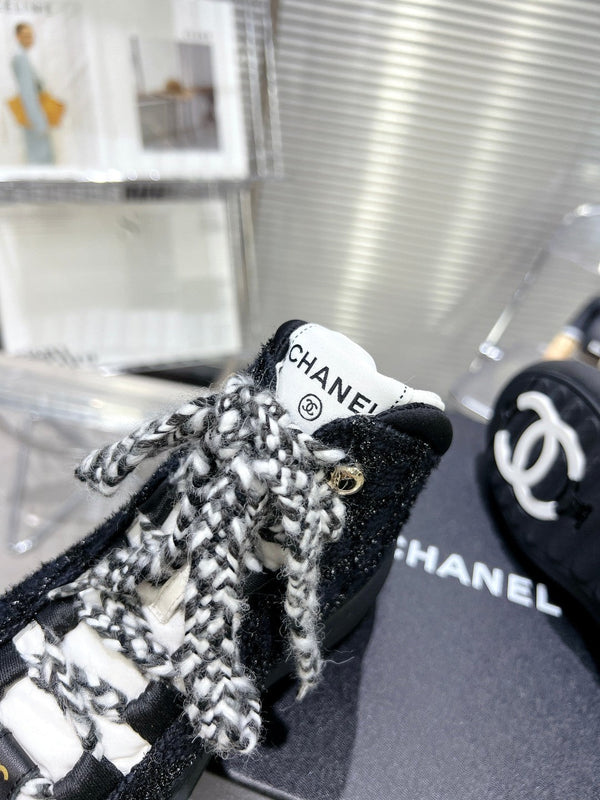 CC CANO ALTO SNEAKER IN BLACK TWEED AND RUBBER