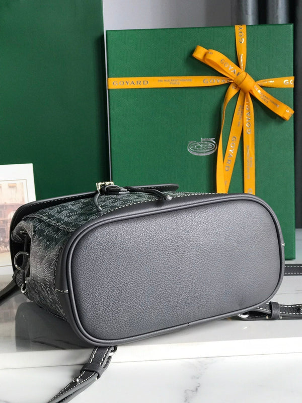 ALPIN MINI BACKPACK 21 IN GRAY LAMBSKIN AND GOYARDINE CANVAS