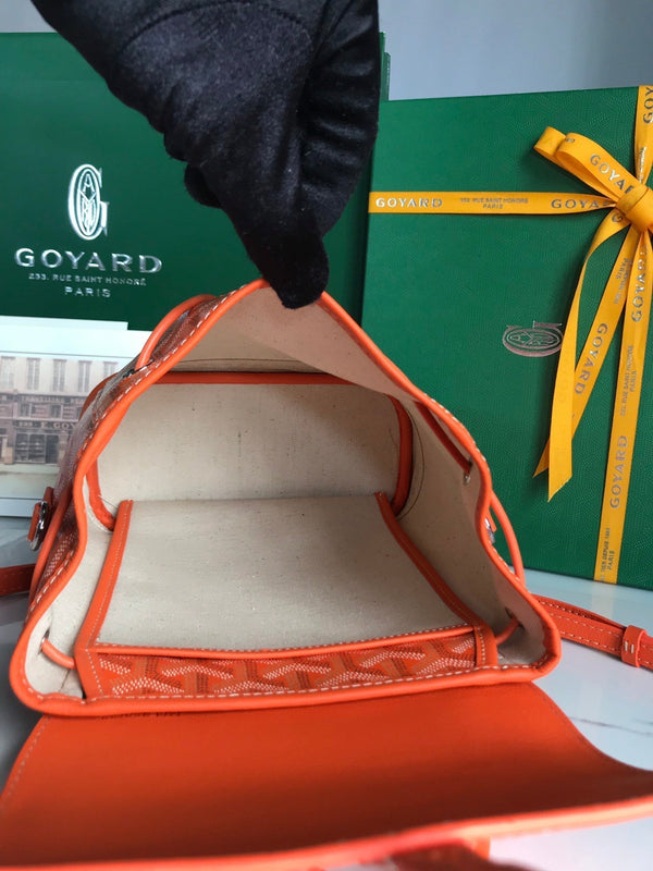 ALPIN MINI BACKPACK 21 IN ORANGE LAMBSKIN AND GOYARDINE CANVAS