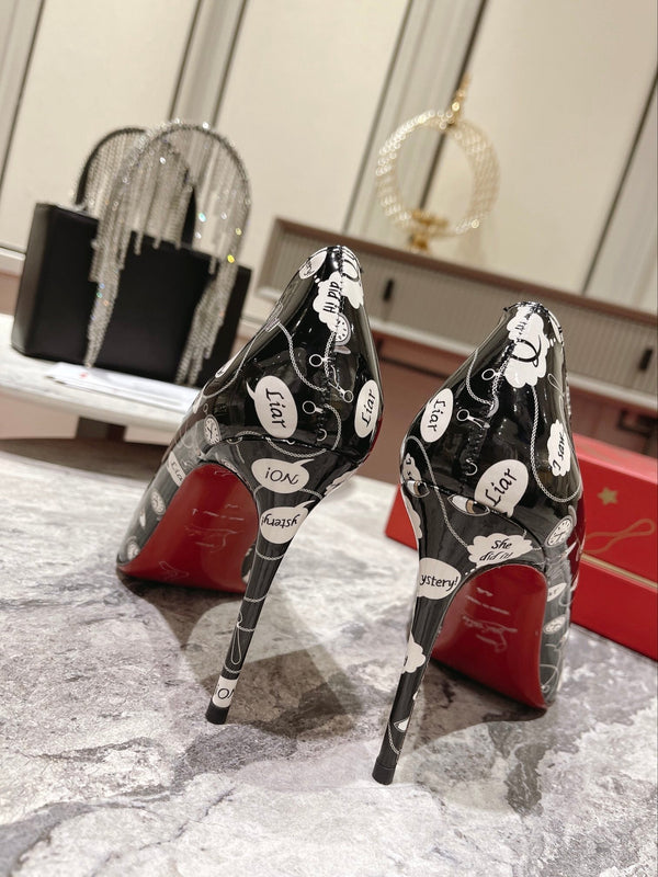 CL Hot Chick Pumps 100mm Patent Weapons Black