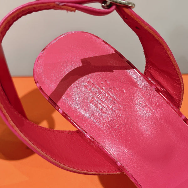 SLINGBACK ETERNITE 105 PELLE DI AGNELLO ROSA E PELLE DI COCCODRILLO