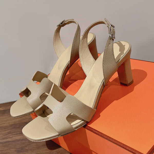 SANDALO SLINGBACK ETERNITE 75 BEIGE PELLE DI AGNELLO
