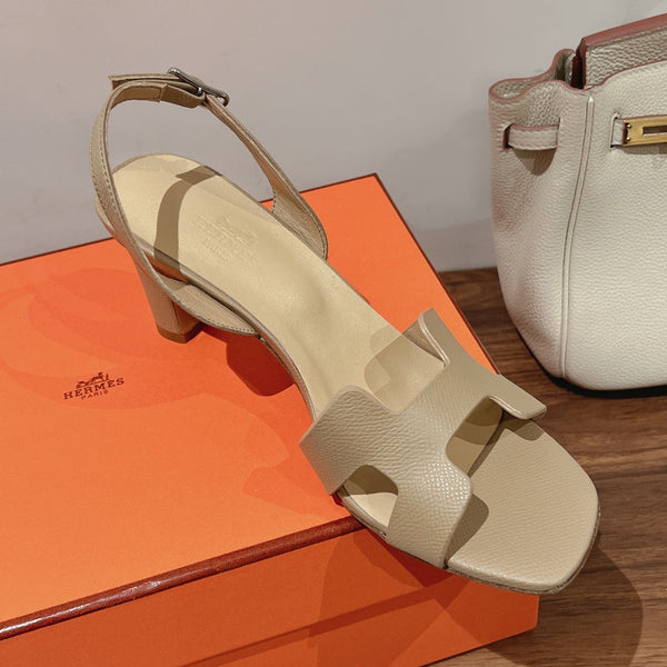 SANDALO SLINGBACK ETERNITE 75 BEIGE PELLE DI AGNELLO