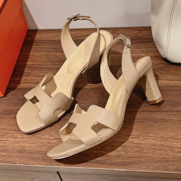 SANDALO SLINGBACK ETERNITE 75 BEIGE PELLE DI AGNELLO