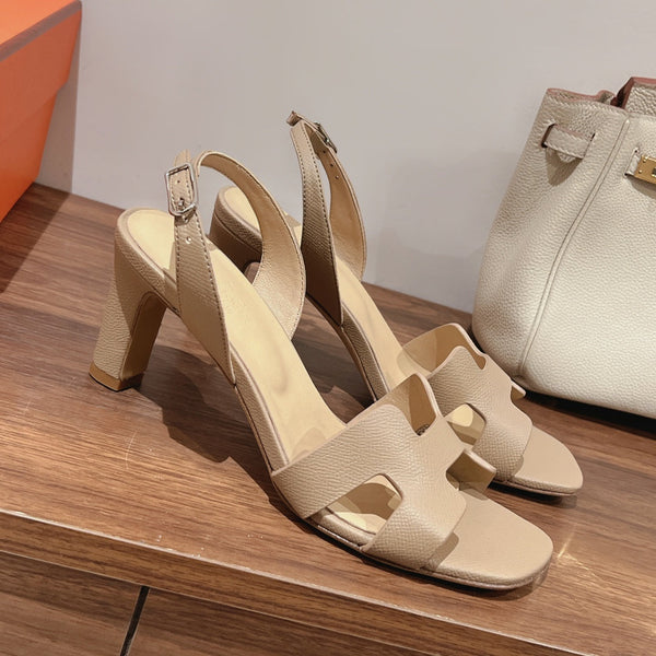 SANDALO SLINGBACK ETERNITE 75 BEIGE PELLE DI AGNELLO