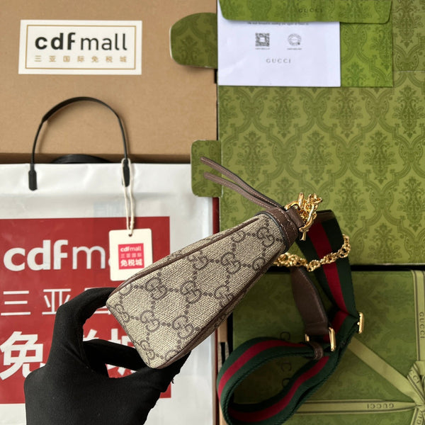 Gucci Ophidia Bag Brown Beige Leather Canvas 239804