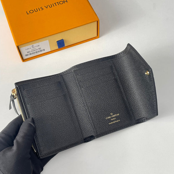 LV M64060 Victorine Wallet Black Monogram Empreinte Leather 221681