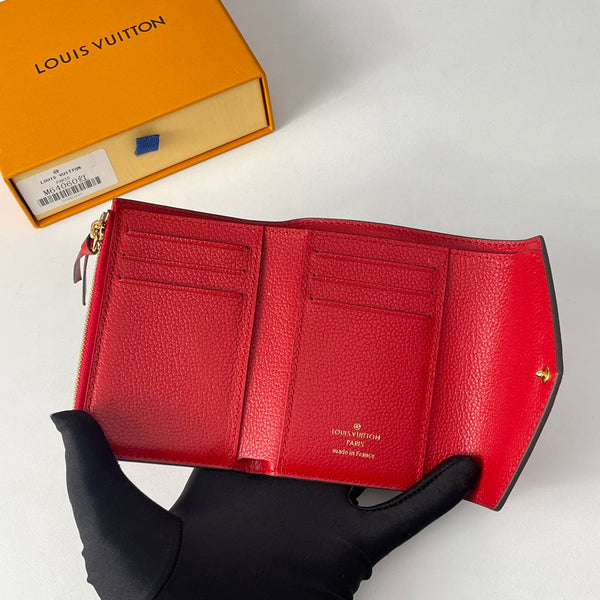 LV M64060 Victorine Wallet Red Monogram Empreinte Leather 221682