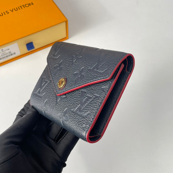 LV M64060 Victorine Wallet Blue Red Monogram Empreinte Leather 221683