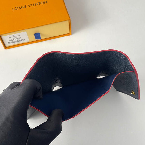 LV M64060 Victorine Wallet Blue Red Monogram Empreinte Leather 221683