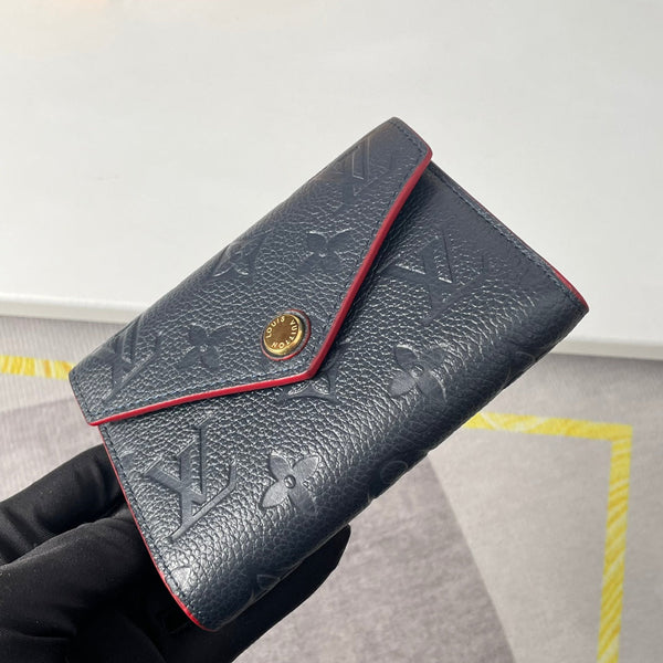 LV M64060 Victorine Wallet Blue Red Monogram Empreinte Leather 221683