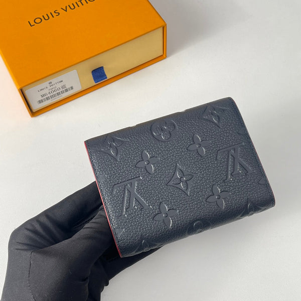 LV M64060 Victorine Wallet Blue Red Monogram Empreinte Leather 221683