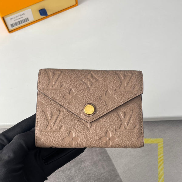 LV M64060 Victorine Wallet Beige Monogram Empreinte Leather 221684