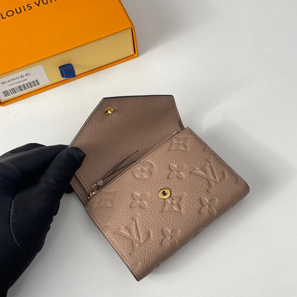 LV M64060 Victorine Wallet Beige Monogram Empreinte Leather 221684