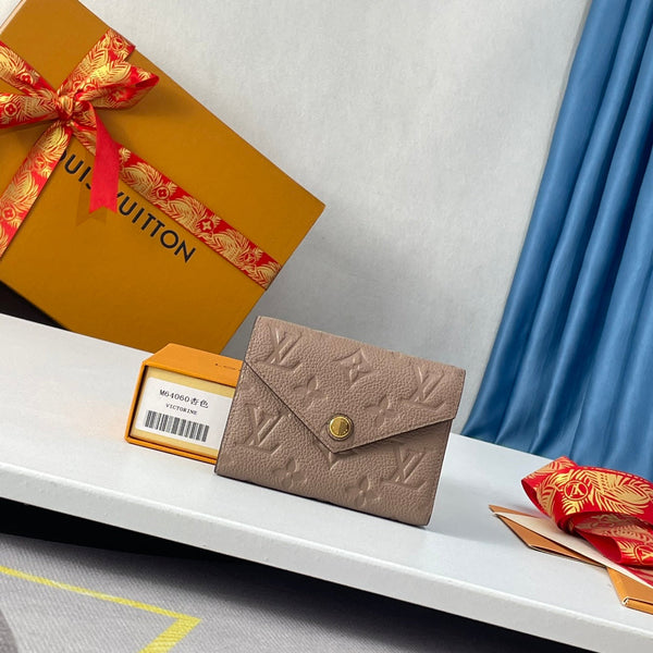 LV M64060 Victorine Wallet Beige Monogram Empreinte Leather 221684