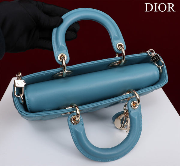 medium lady d-joy 26 cerulean pelle di agnello