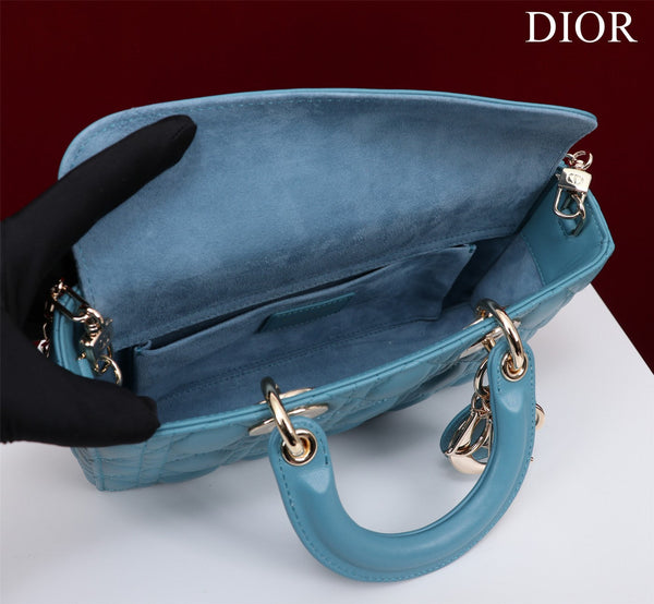 medium lady d-joy 26 cerulean pelle di agnello