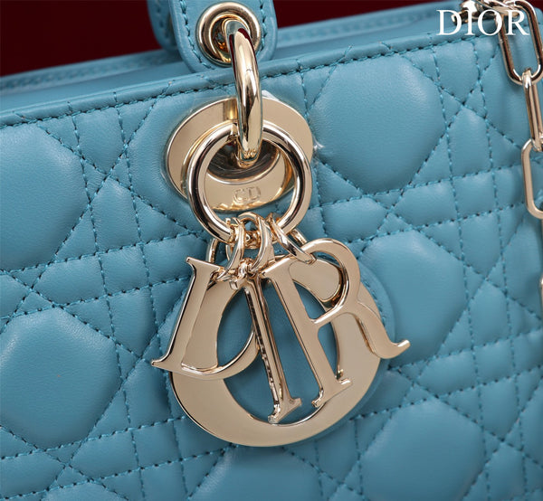 medium lady d-joy 26 cerulean pelle di agnello