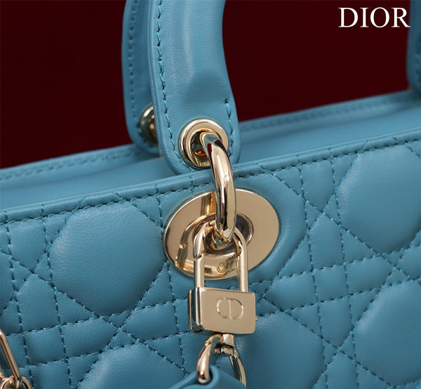 medium lady d-joy 26 cerulean pelle di agnello
