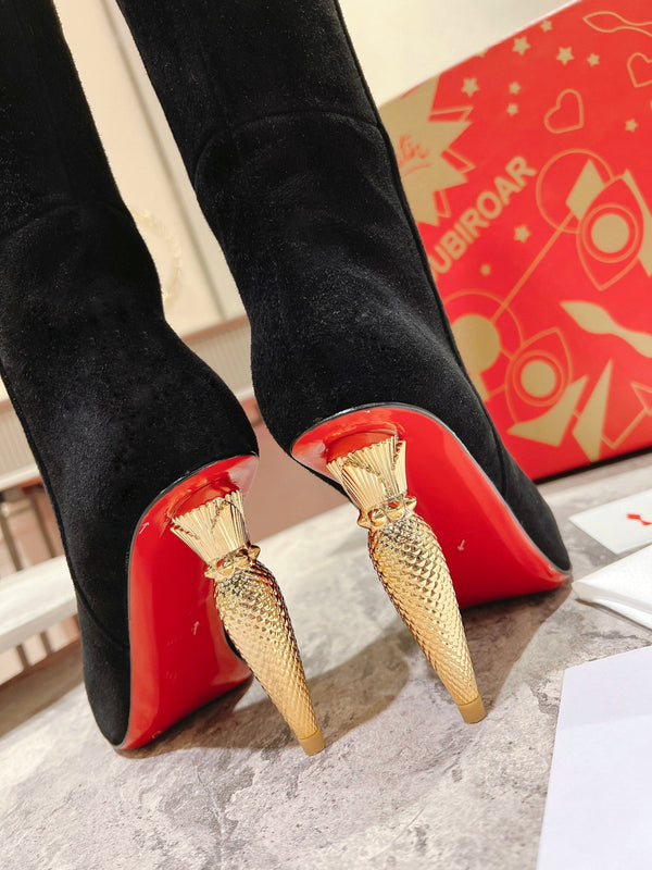 CL Lipbotta Knee-high Boots 100mm Suede Black