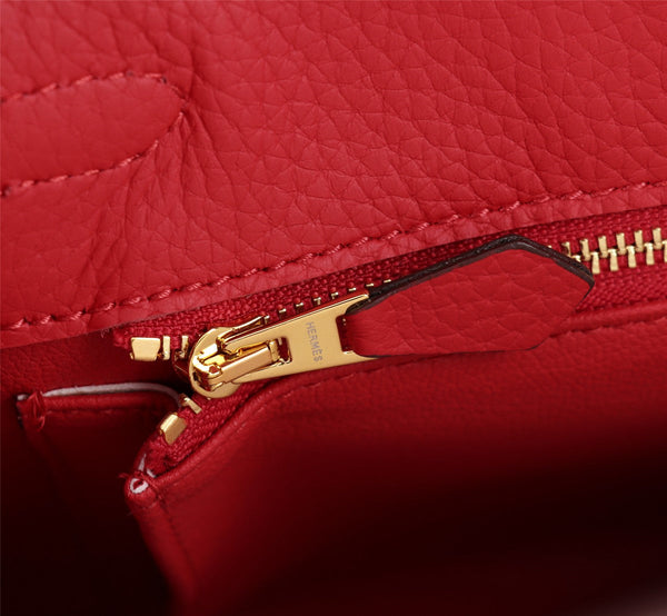 HM KELLY BAG 28 RED TOGO GOLD HARDWARE
