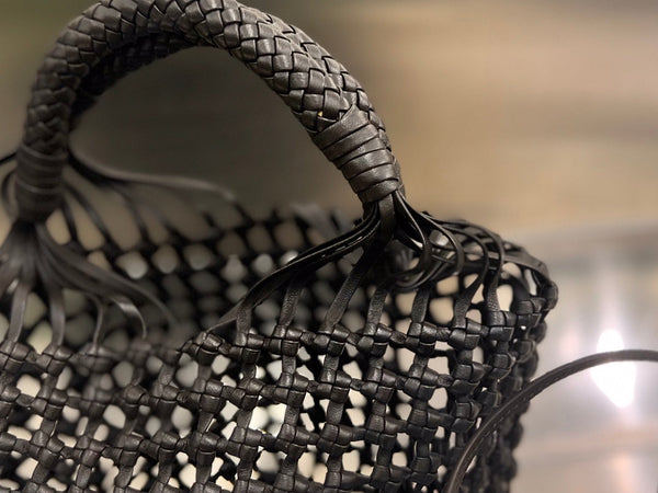 BORSA CAVALLINO 23 IN PELLE DI AGNELLO NERA