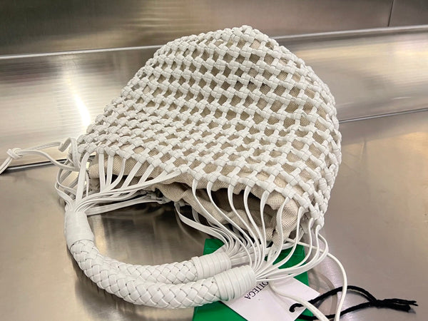 BORSA CAVALLINO 23 IN PELLE DI AGNELLO BIANCA