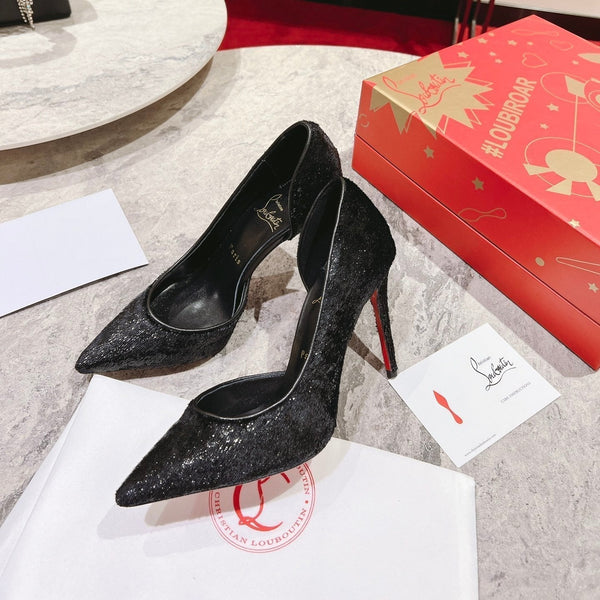 CL Iriza Pumps 100mm Velvet Papillon Black