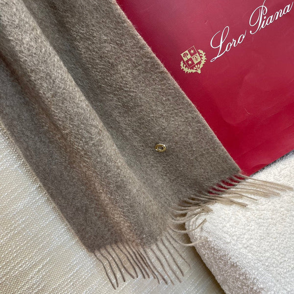 Plain Cashmere Scarf 180 CM In Grey Brown 351620