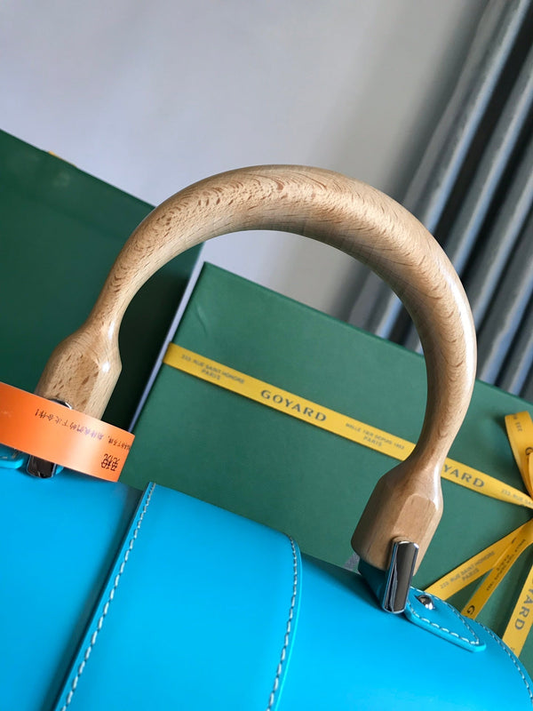 SAÏGON PM BAG 28 IN LIGHT BLUE GOYARDINE CANVAS AND CALFSKIN