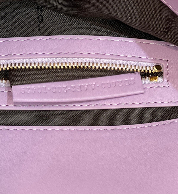 BAGUETTE WITH FF MOTIF 27 IN MAUVE PURPLE SOFT LAMBSKIN GOLD HARDWARE