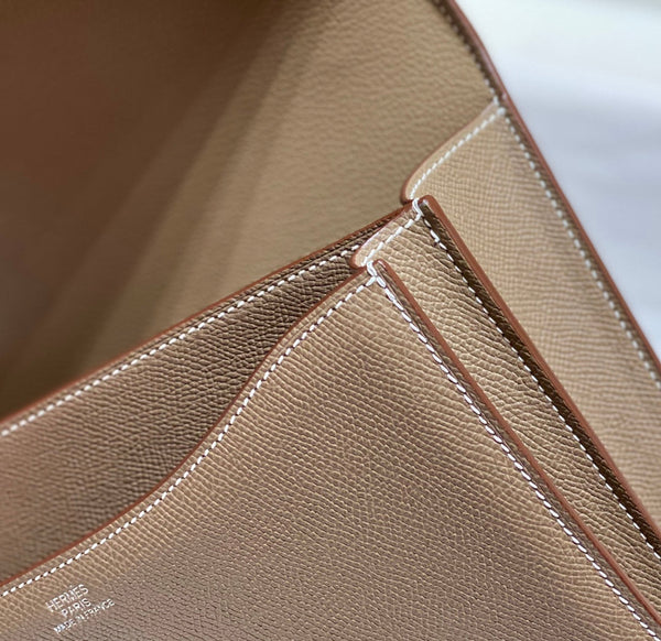 constance 24 etoupe epsom leather silver hardware