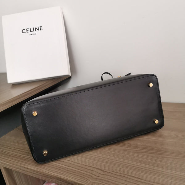 CONTI BAG 36 IN BRONZE BLACK CALFSKIN GOLD HARDWARE