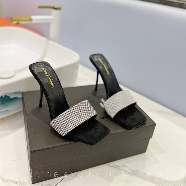 SL LUCKY WHITE CRYSTAL TACCHI ALTI IN PELLE DI VITELLO NERA