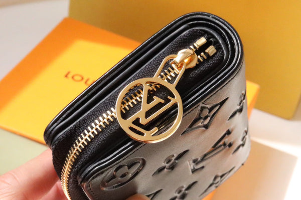 LV M81599 Portefeuille Roux Bifold Wallet Black Lambskin 247922