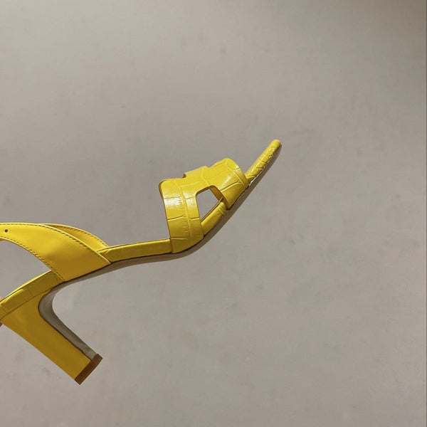 SLINGBACK ETERNITE 75 GIALLO IN PELLE DI AGNELLO E COCCODRILLO