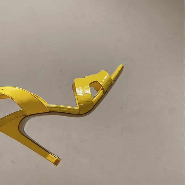 SLINGBACK ETERNITE 105 GIALLO IN PELLE DI AGNELLO E COCCODRILLO