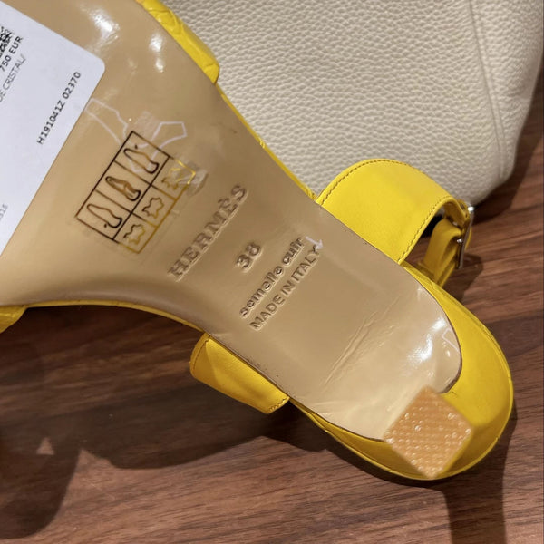 SLINGBACK ETERNITE 105 GIALLO IN PELLE DI AGNELLO E COCCODRILLO