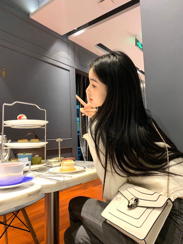 BVL Serpenti Forever Crossbody 20cm White Cafskin GHW 188634