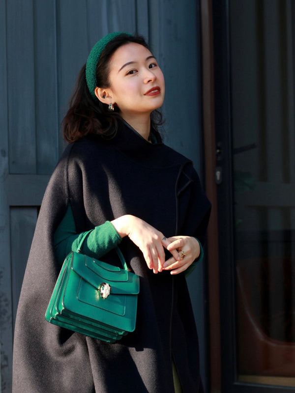 BVL Serpenti Forever Medium Top Handle Bag 20cm Emerald Green Calfskin GHW 188639