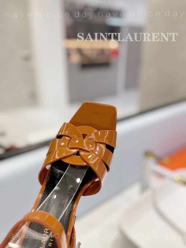 SANDALI FLATFORM SL TRIBUTE IN PELLE DI VITELLO RAME LUCIDO