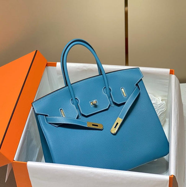 HM BIRKIN 35CM BAG CERULEAN TOGO GOLD HARDWARE