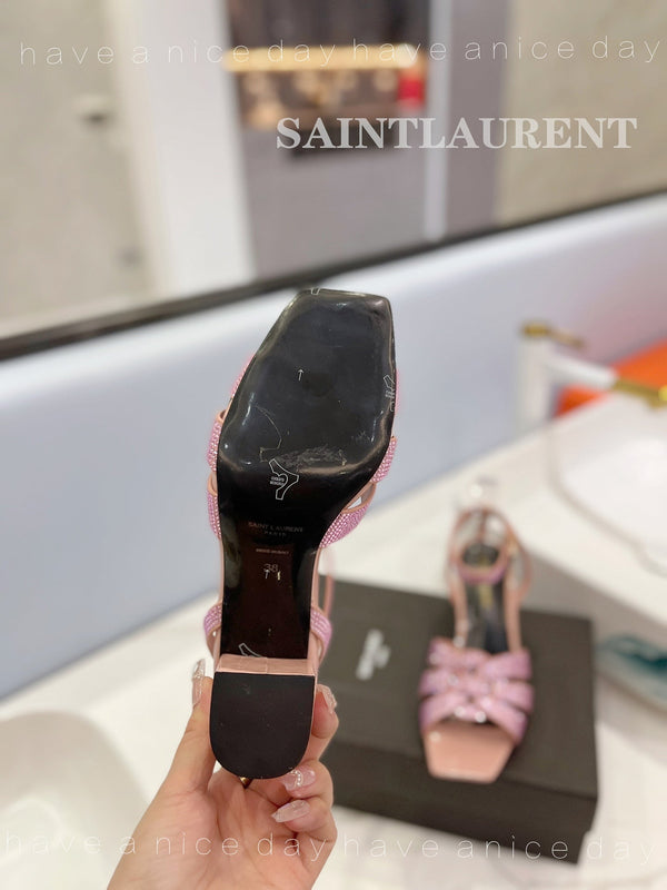 SANDALI SL TRIBUTE CRYSTAL IN PELLE DI VITELLO ROSA PASTELLO