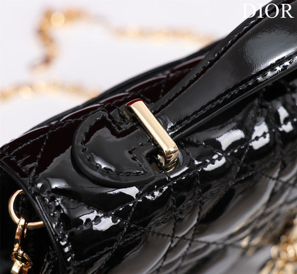 my cd mini 21 black patent calfskin