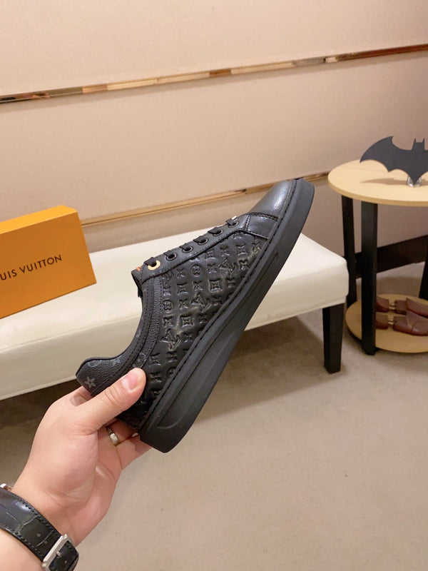 LV RIVOLI SNEAKER BLACK MINI MONOGRAM-EMBOSSED CALFSKIN