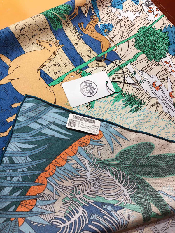 Le Carnaval Des Animaux Scarf 90 CM In Colorful Silk Twill 288861