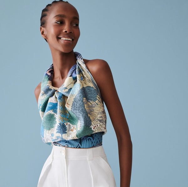 Le Carnaval Des Animaux Scarf 90 CM In Colorful Silk Twill 288861